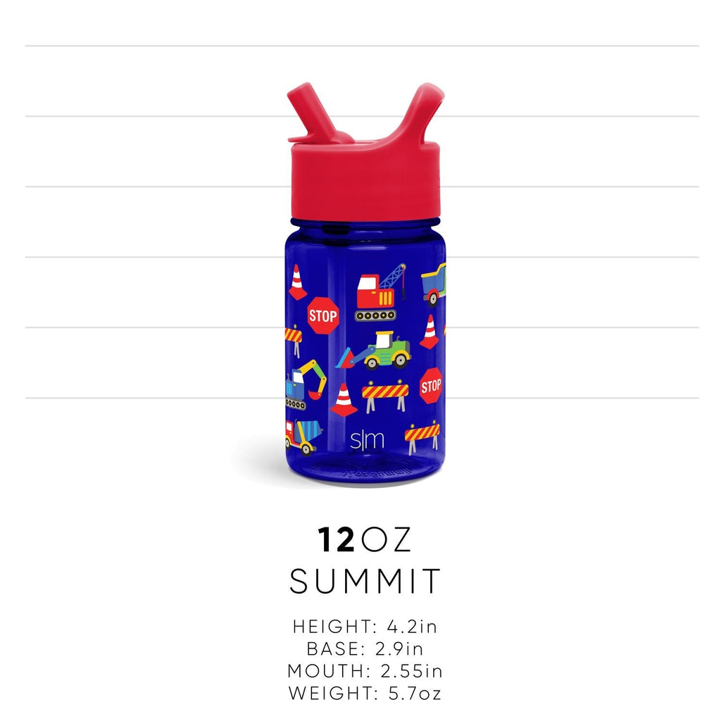 Summit Kids Plastic Water Bottle with Straw Lid