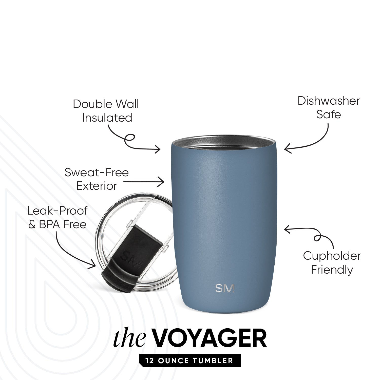 Voyager Tumbler with Clear Flip Lid & Straw