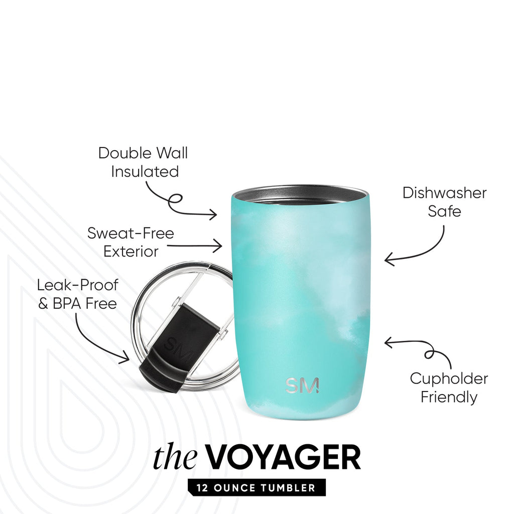 Voyager Tumbler with Clear Flip Lid & Straw