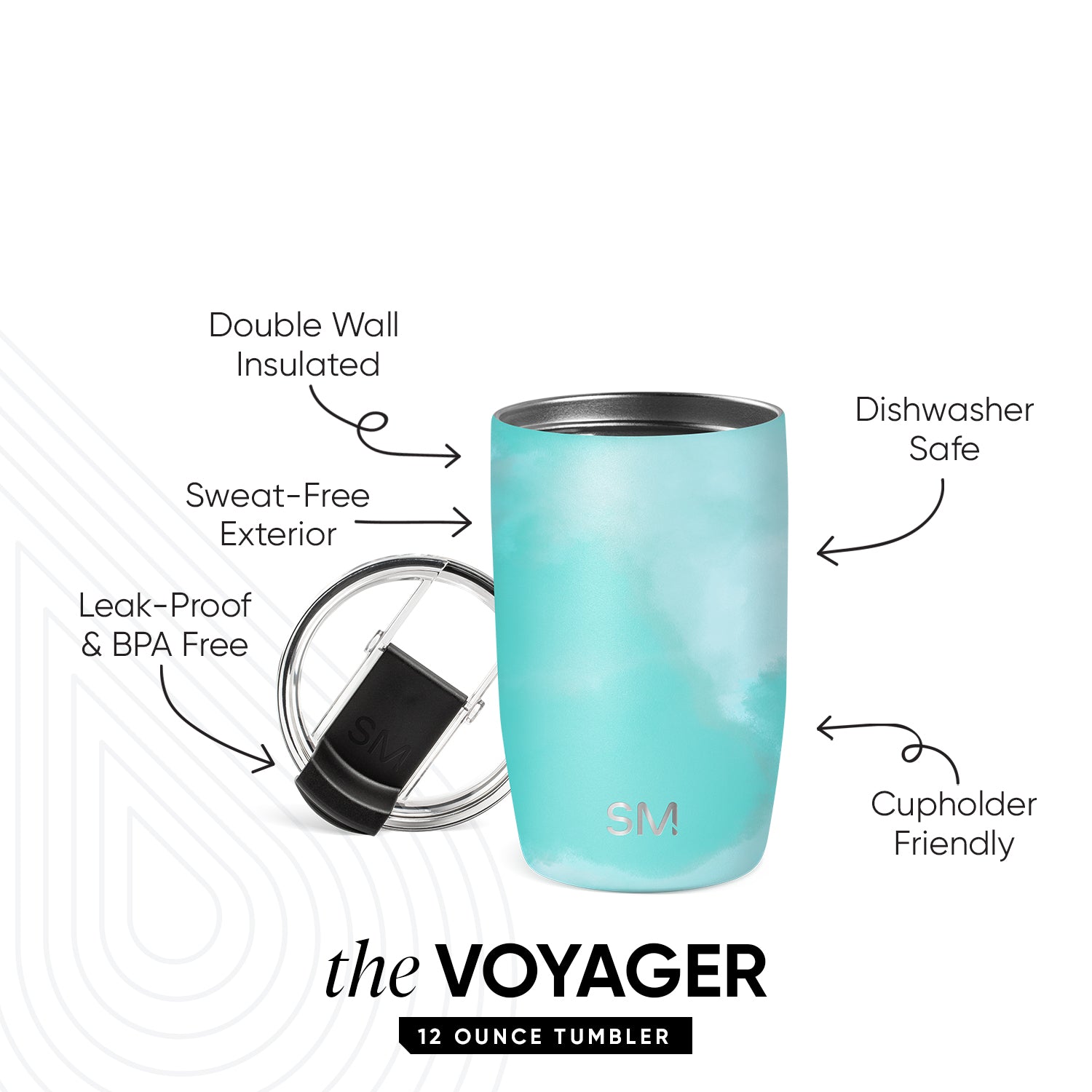 Voyager Tumbler with Clear Flip Lid & Straw