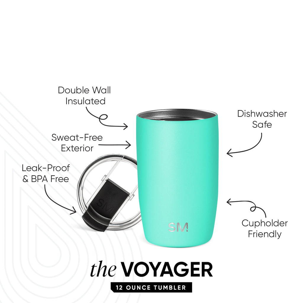Voyager Tumbler with Clear Flip Lid & Straw