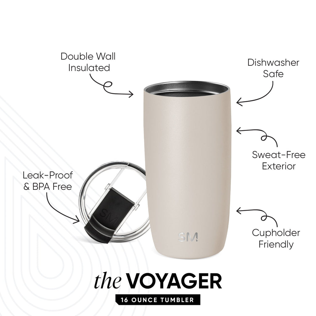 Voyager Tumbler with Clear Flip Lid & Straw