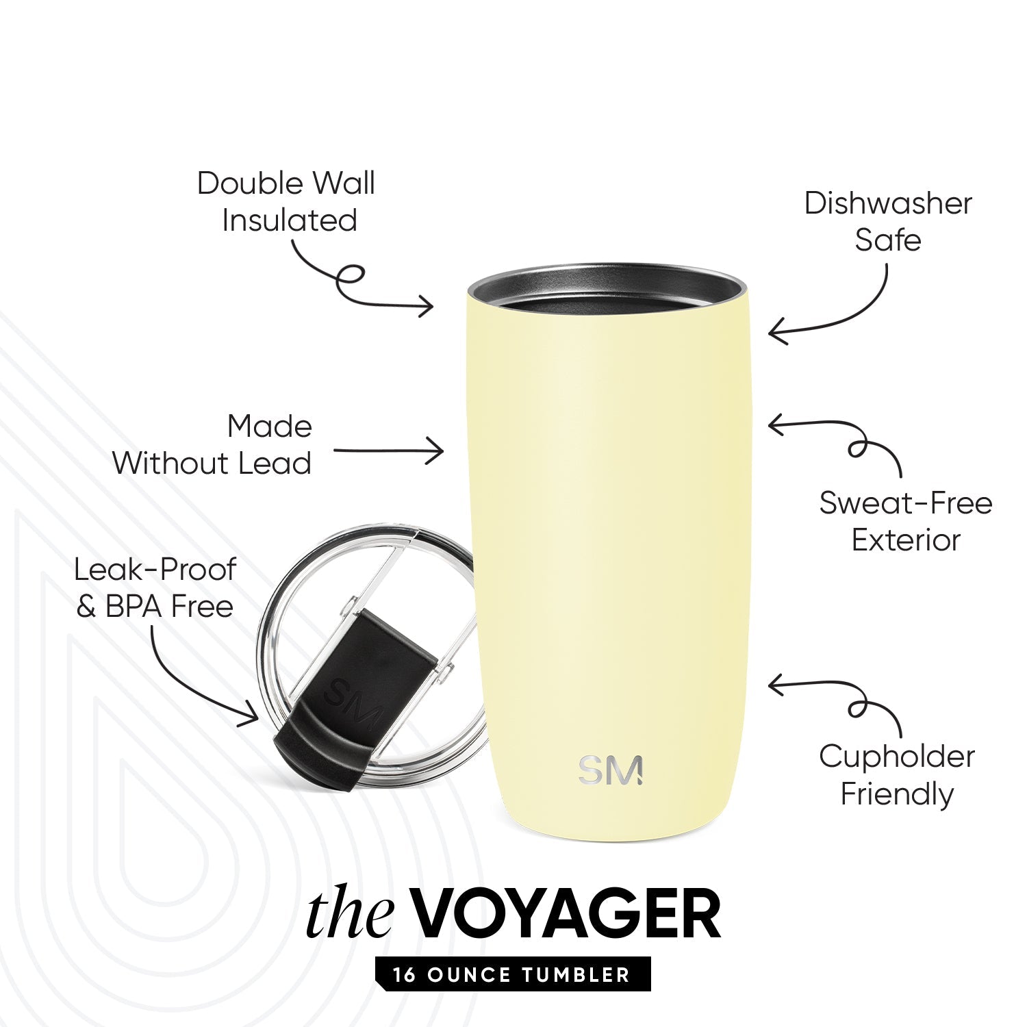 Voyager Tumbler with Clear Flip Lid & Straw