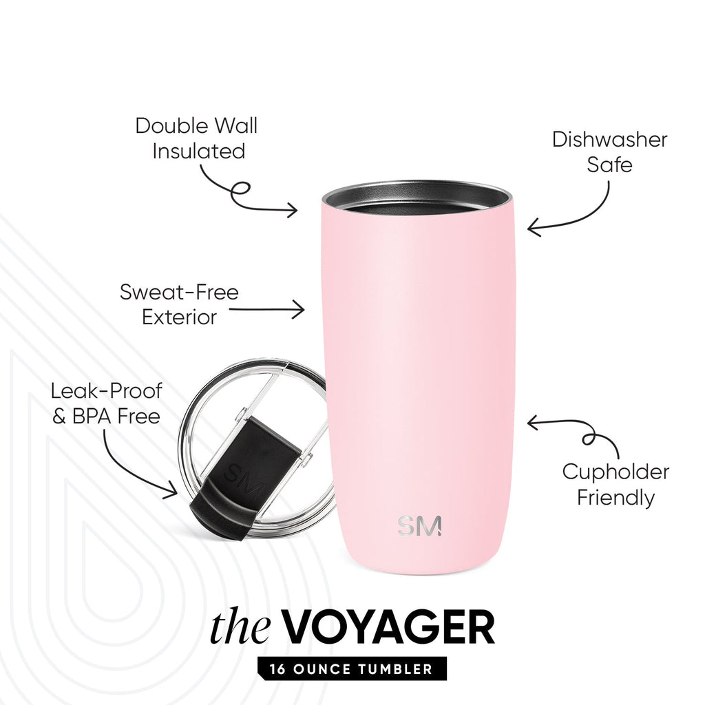 Voyager Tumbler with Clear Flip Lid & Straw