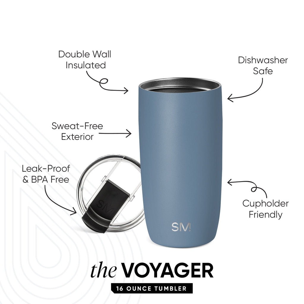 Voyager Tumbler with Clear Flip Lid & Straw
