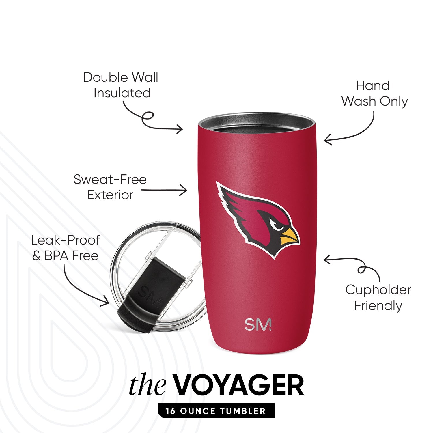 NFL Voyager Tumbler with Clear Flip Lid & Straw