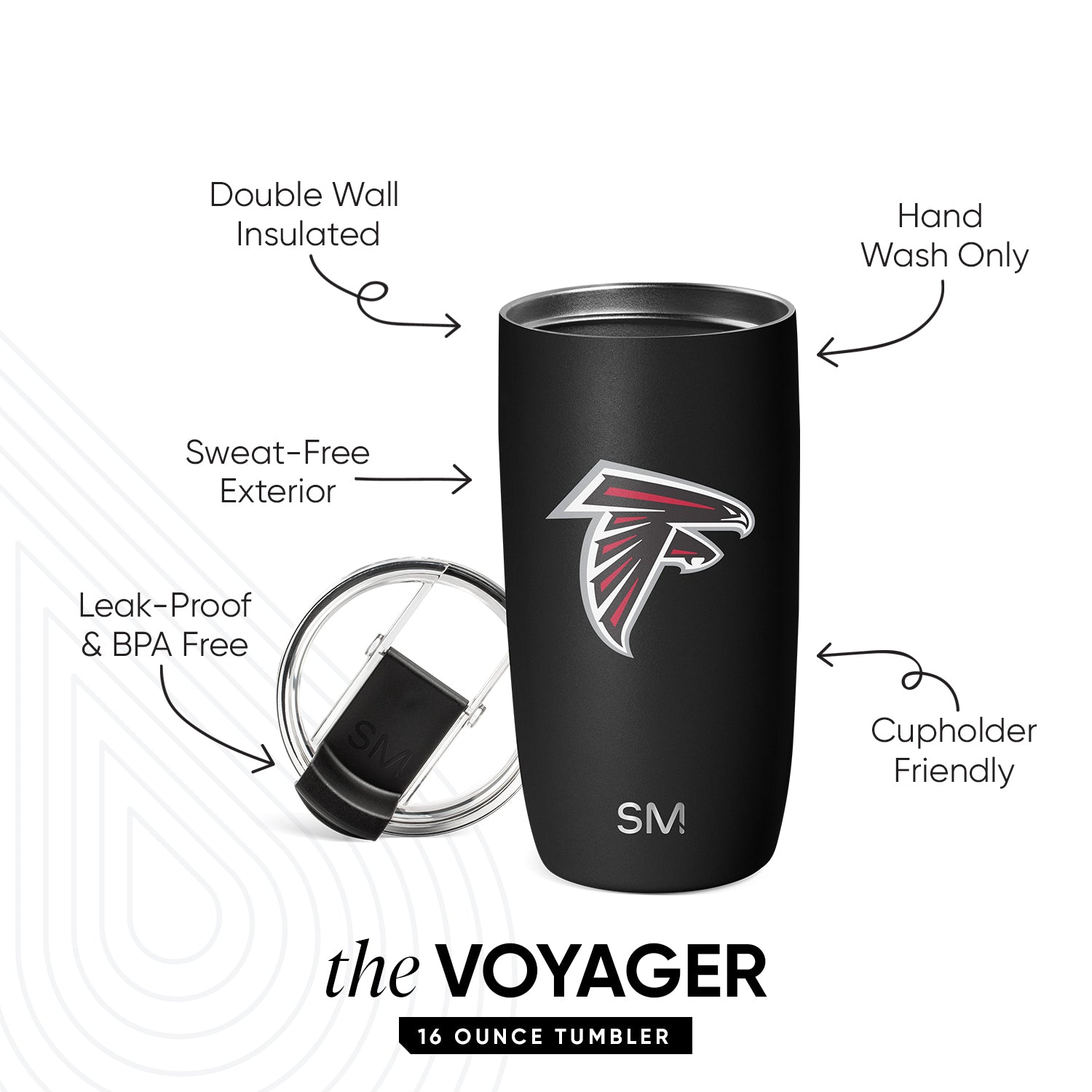 NFL Voyager Tumbler with Clear Flip Lid & Straw
