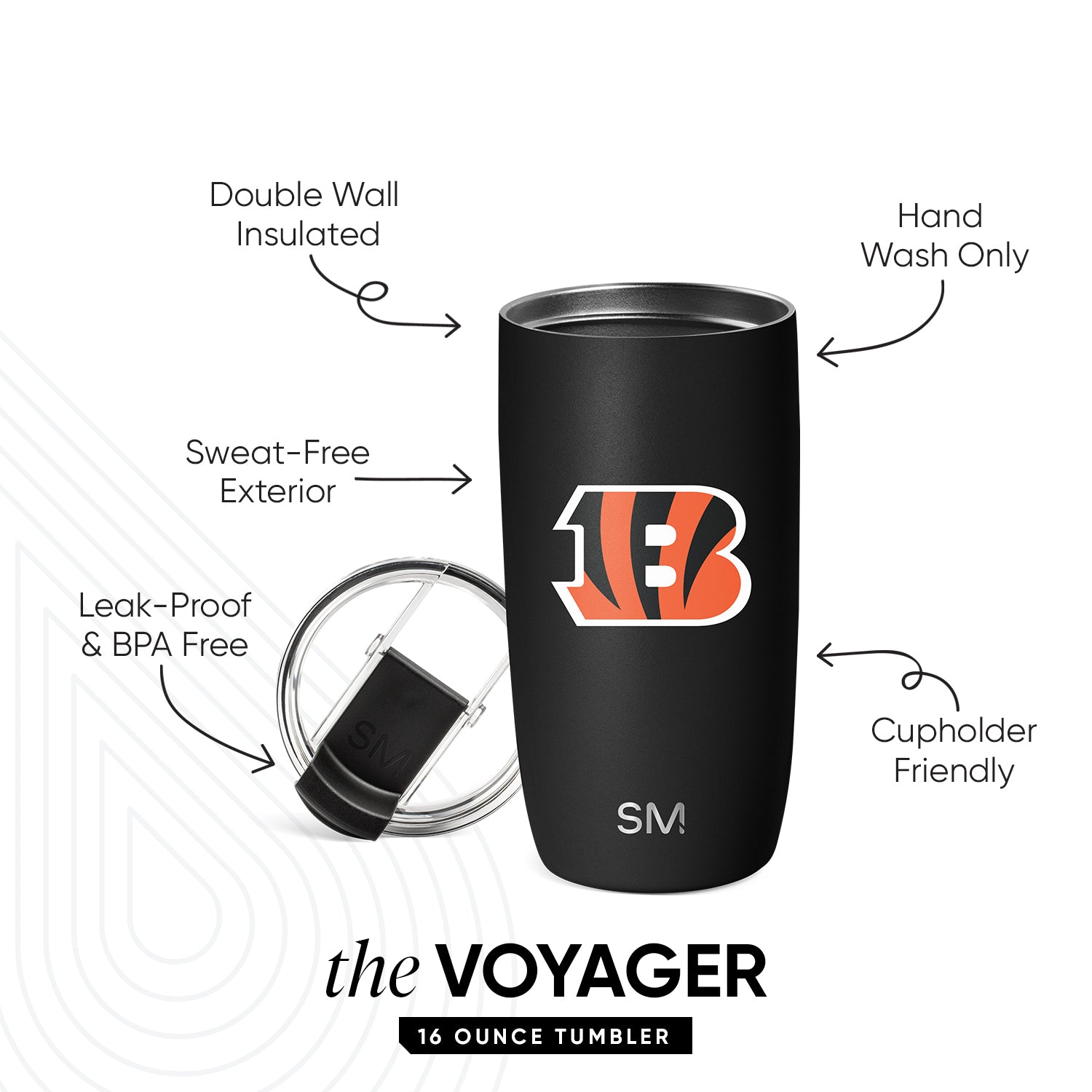 NFL Voyager Tumbler with Clear Flip Lid & Straw