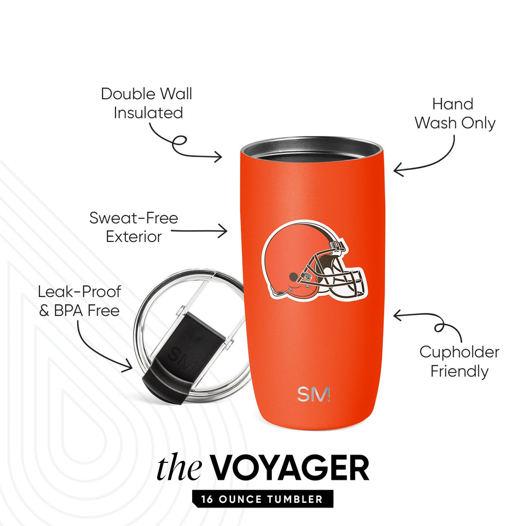 NFL Voyager Tumbler with Clear Flip Lid & Straw