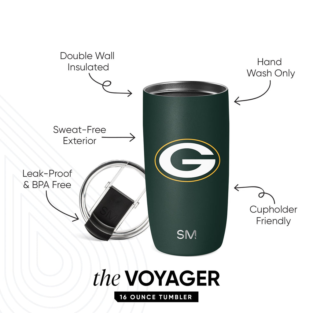 NFL Voyager Tumbler with Clear Flip Lid & Straw