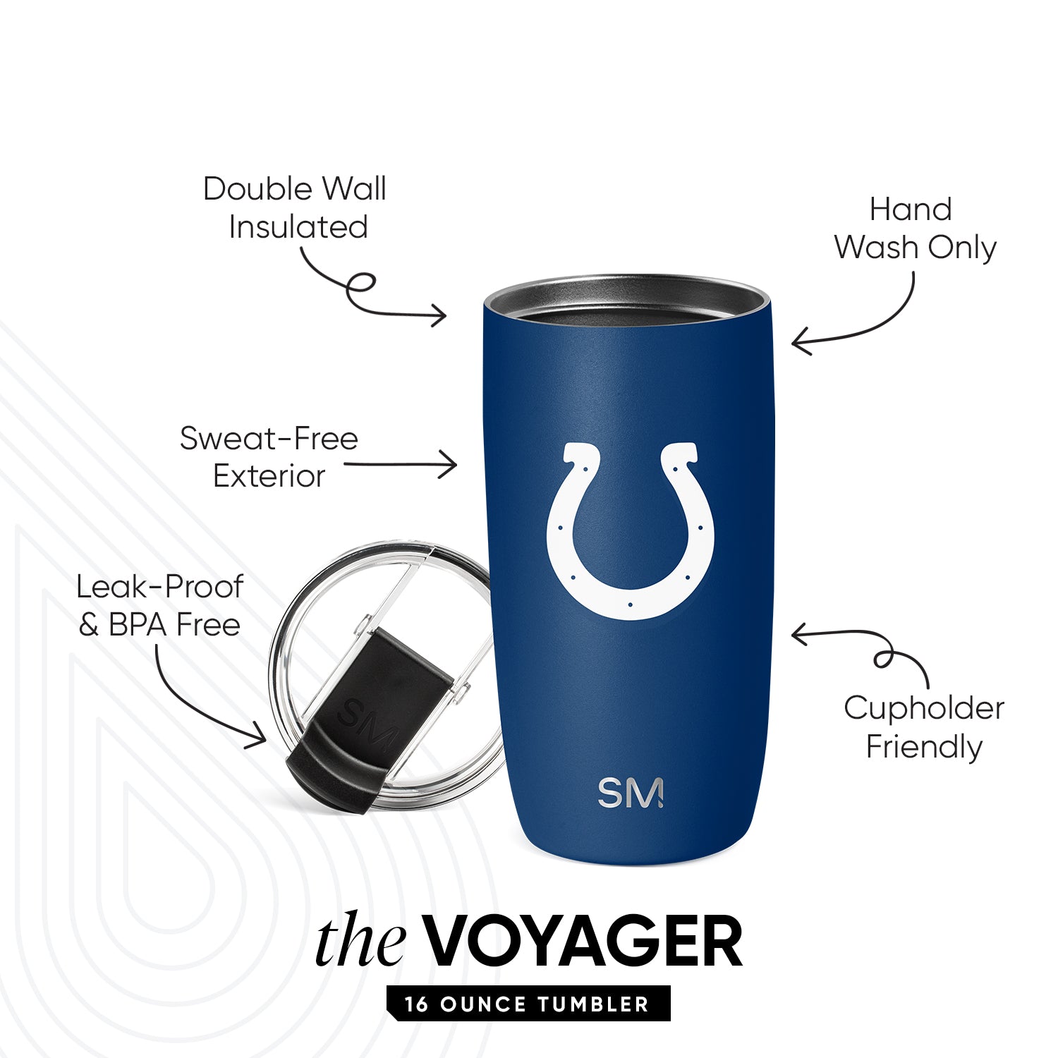 NFL Voyager Tumbler with Clear Flip Lid & Straw