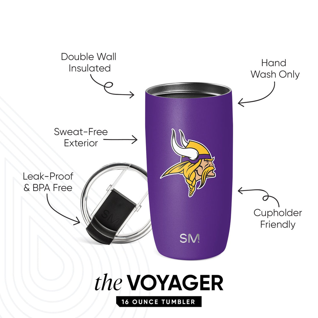 NFL Voyager Tumbler with Clear Flip Lid & Straw