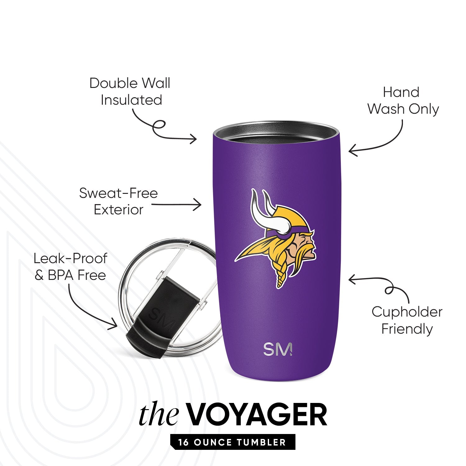 NFL Voyager Tumbler with Clear Flip Lid & Straw