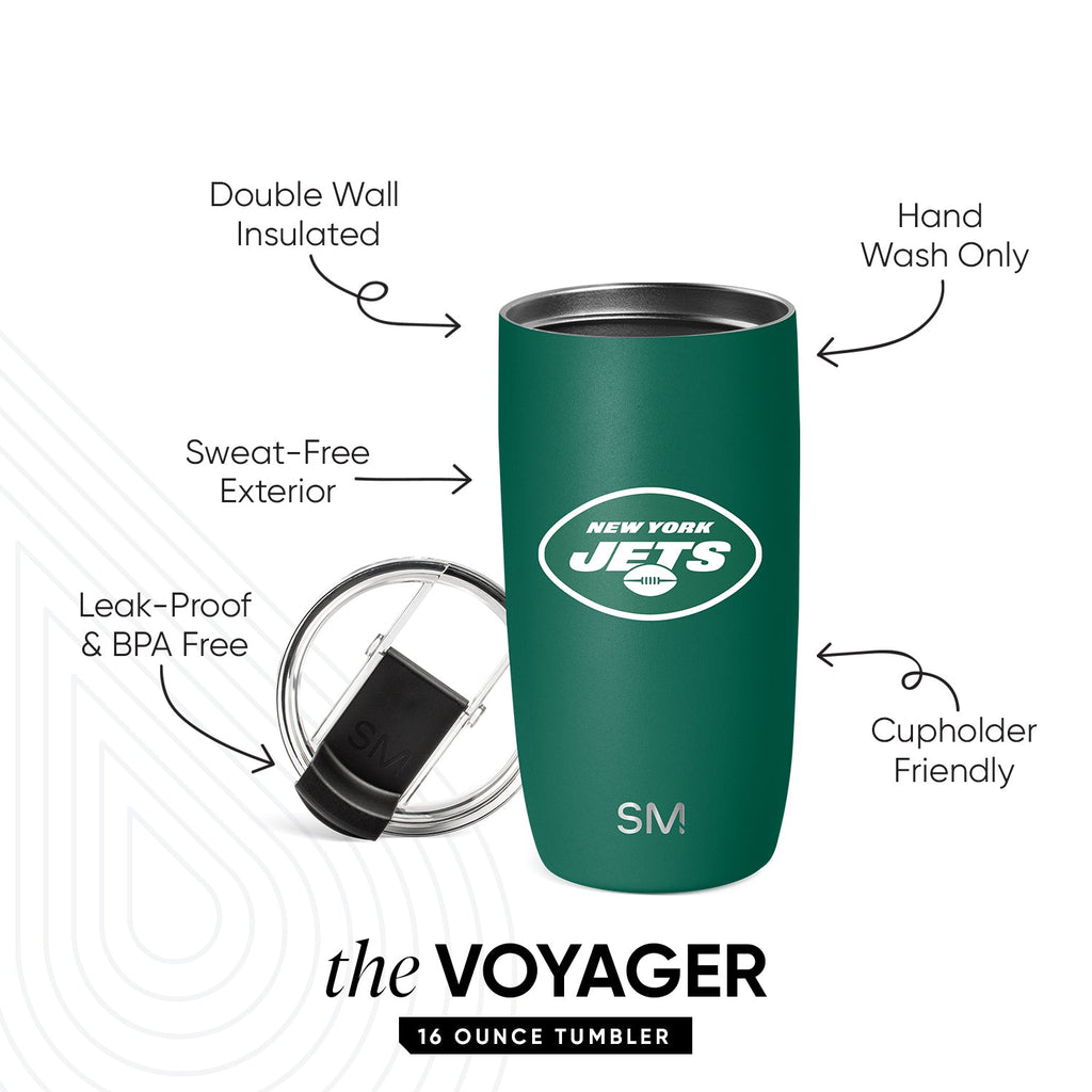 NFL Voyager Tumbler with Clear Flip Lid & Straw