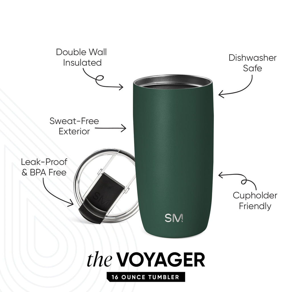 Voyager Tumbler with Clear Flip Lid & Straw