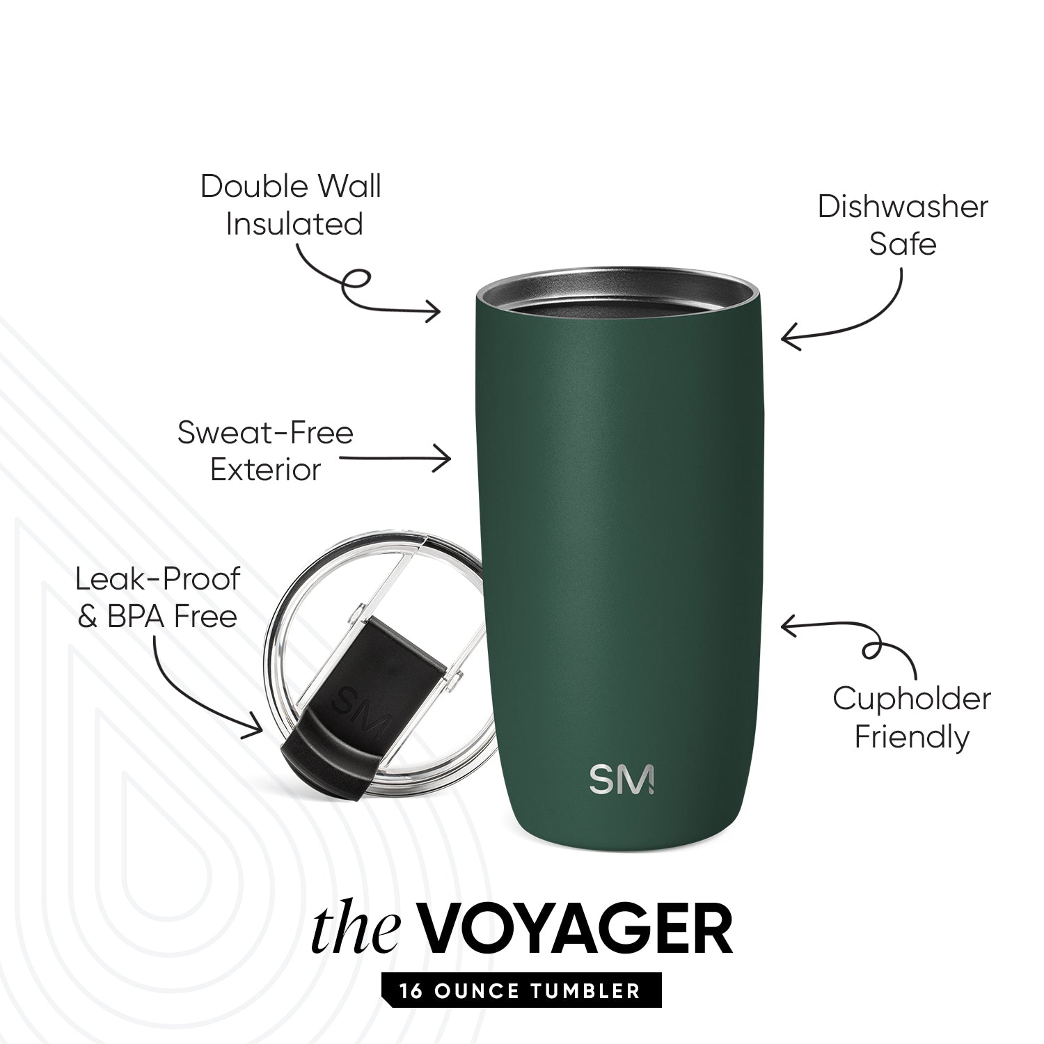 Voyager Tumbler with Clear Flip Lid & Straw