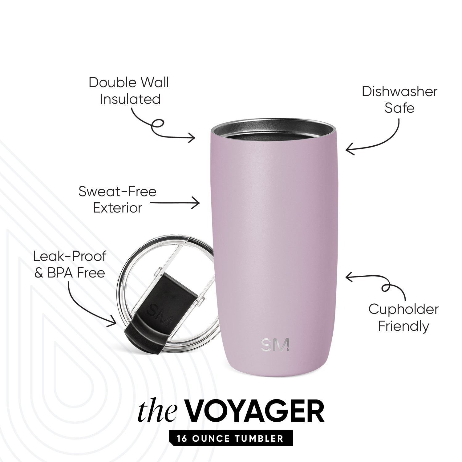 Voyager Tumbler with Clear Flip Lid & Straw