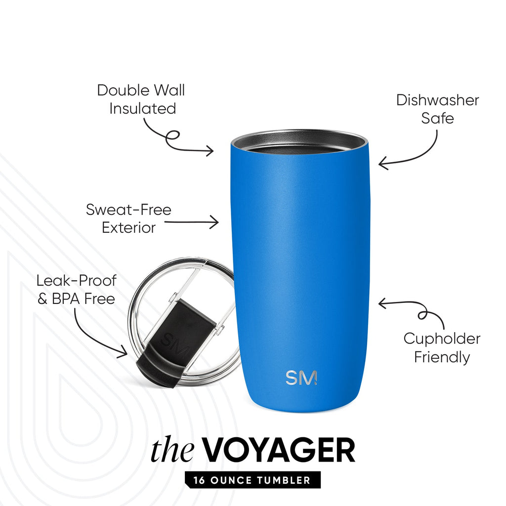 Voyager Tumbler with Clear Flip Lid & Straw