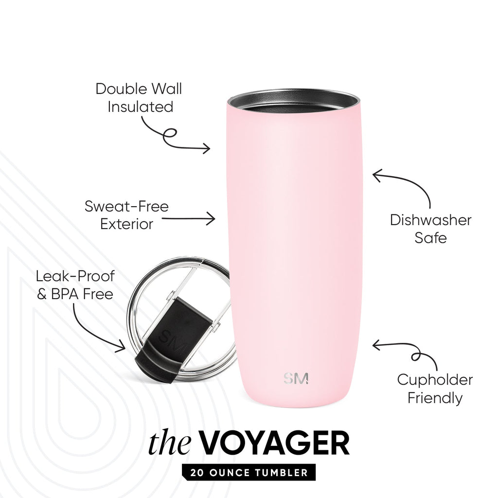 Voyager Tumbler with Clear Flip Lid & Straw