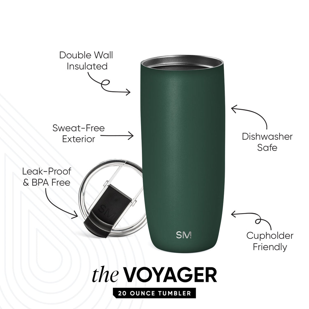 Voyager Tumbler with Clear Flip Lid & Straw