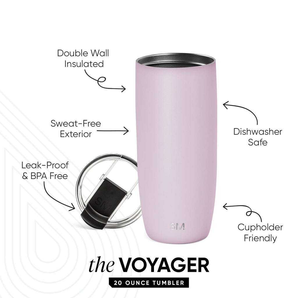 Voyager Tumbler with Clear Flip Lid & Straw