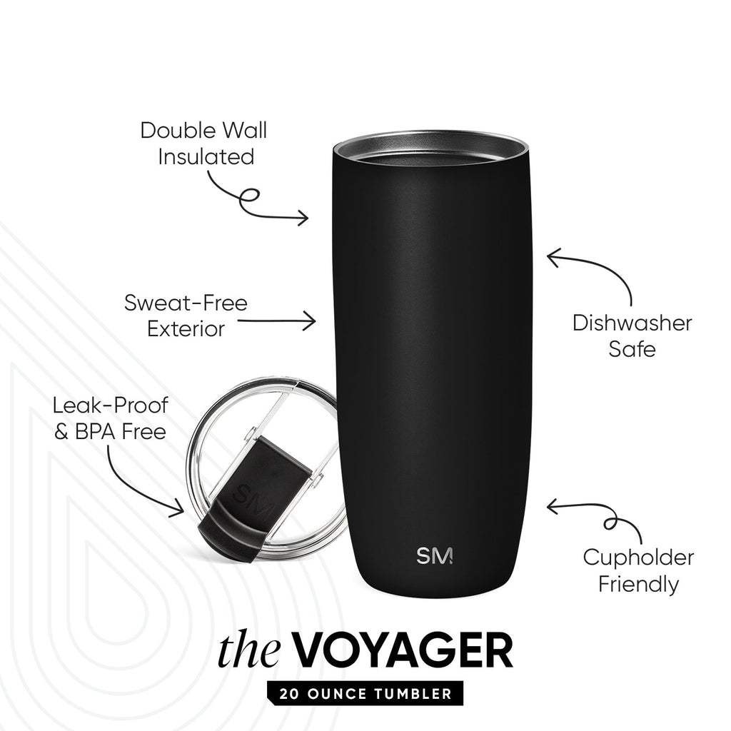 Voyager Tumbler with Clear Flip Lid & Straw