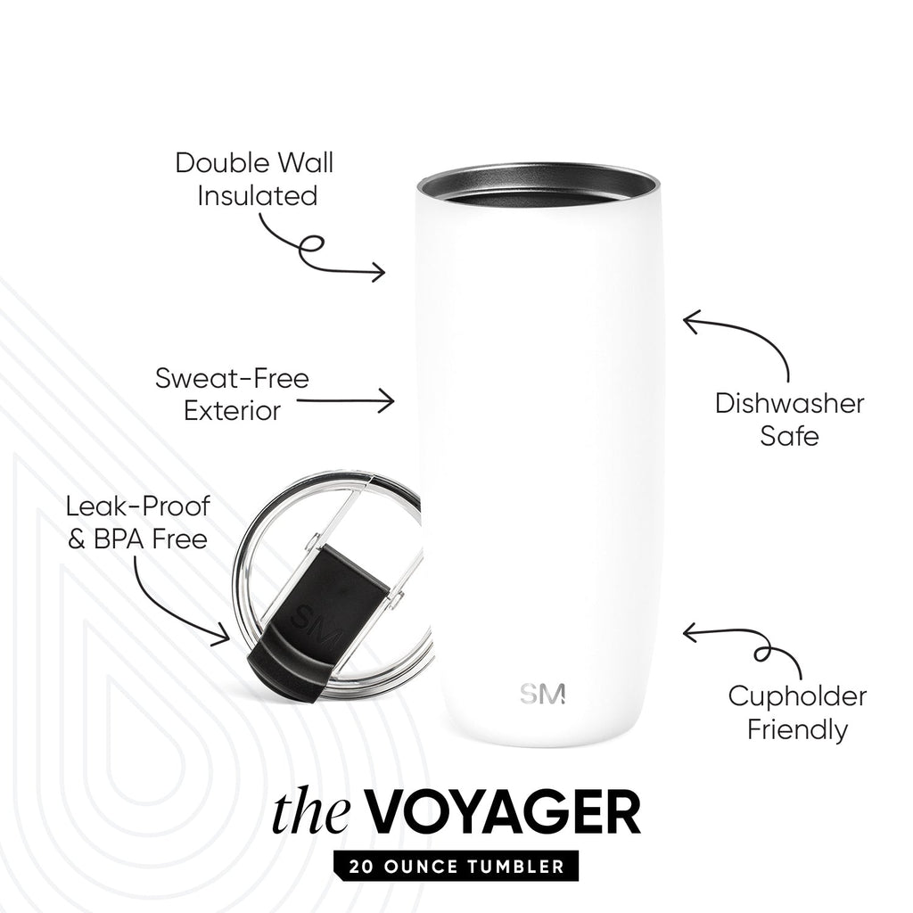 Voyager Tumbler with Clear Flip Lid & Straw