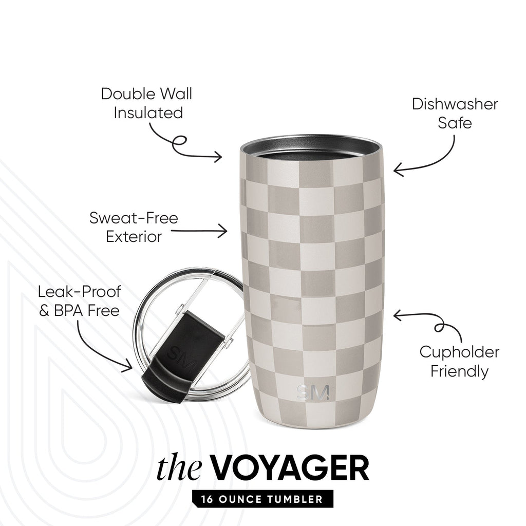 Voyager Tumbler with Clear Flip Lid & Straw