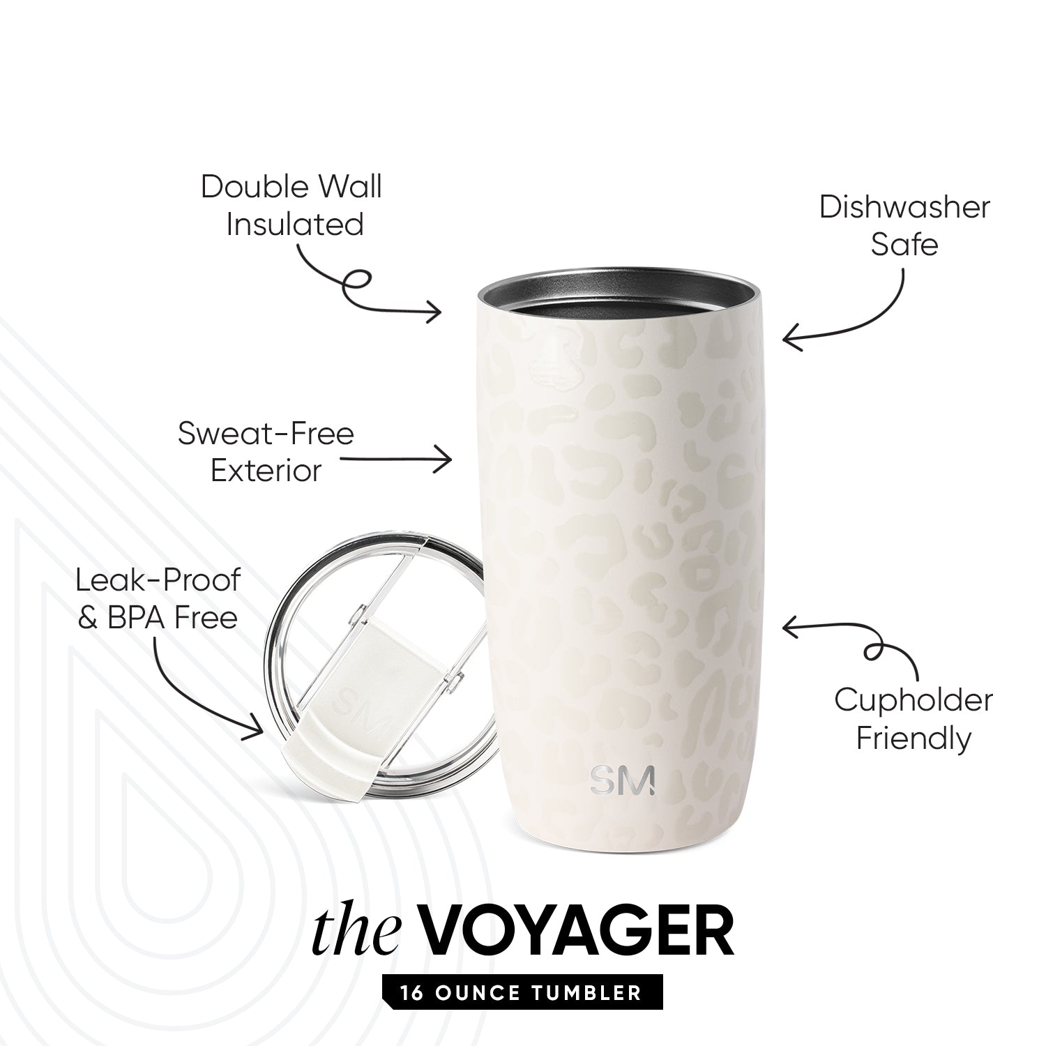 Voyager Tumbler with Clear Flip Lid & Straw