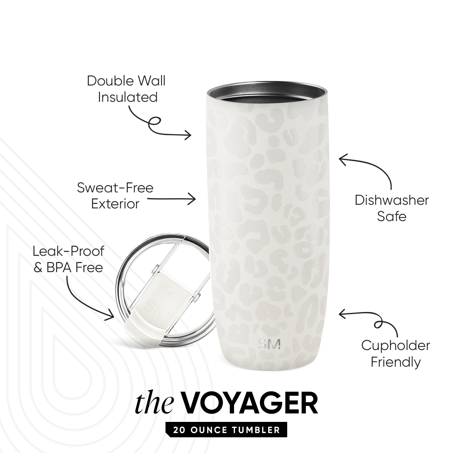 Voyager Tumbler with Clear Flip Lid & Straw