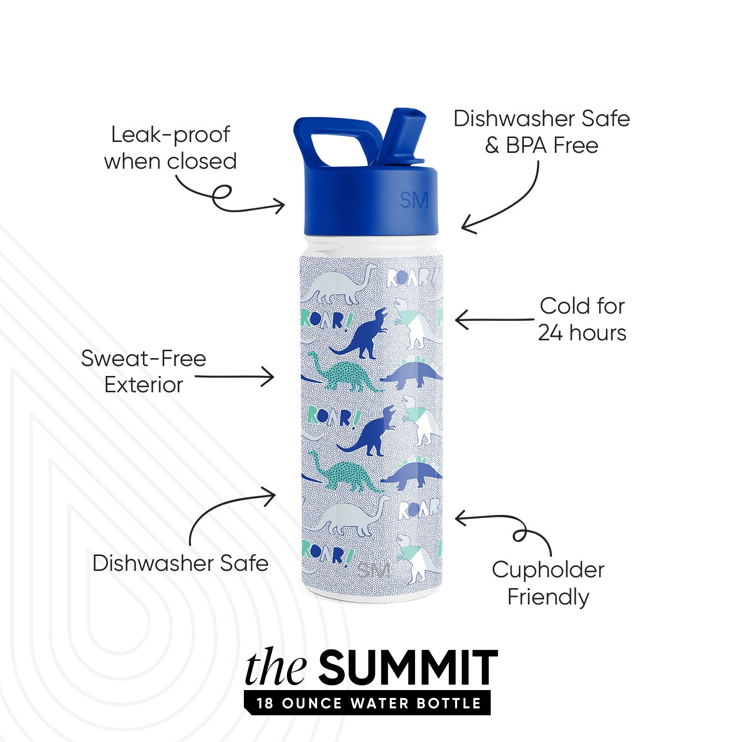 Summit Kids Water Bottle with Straw Lid