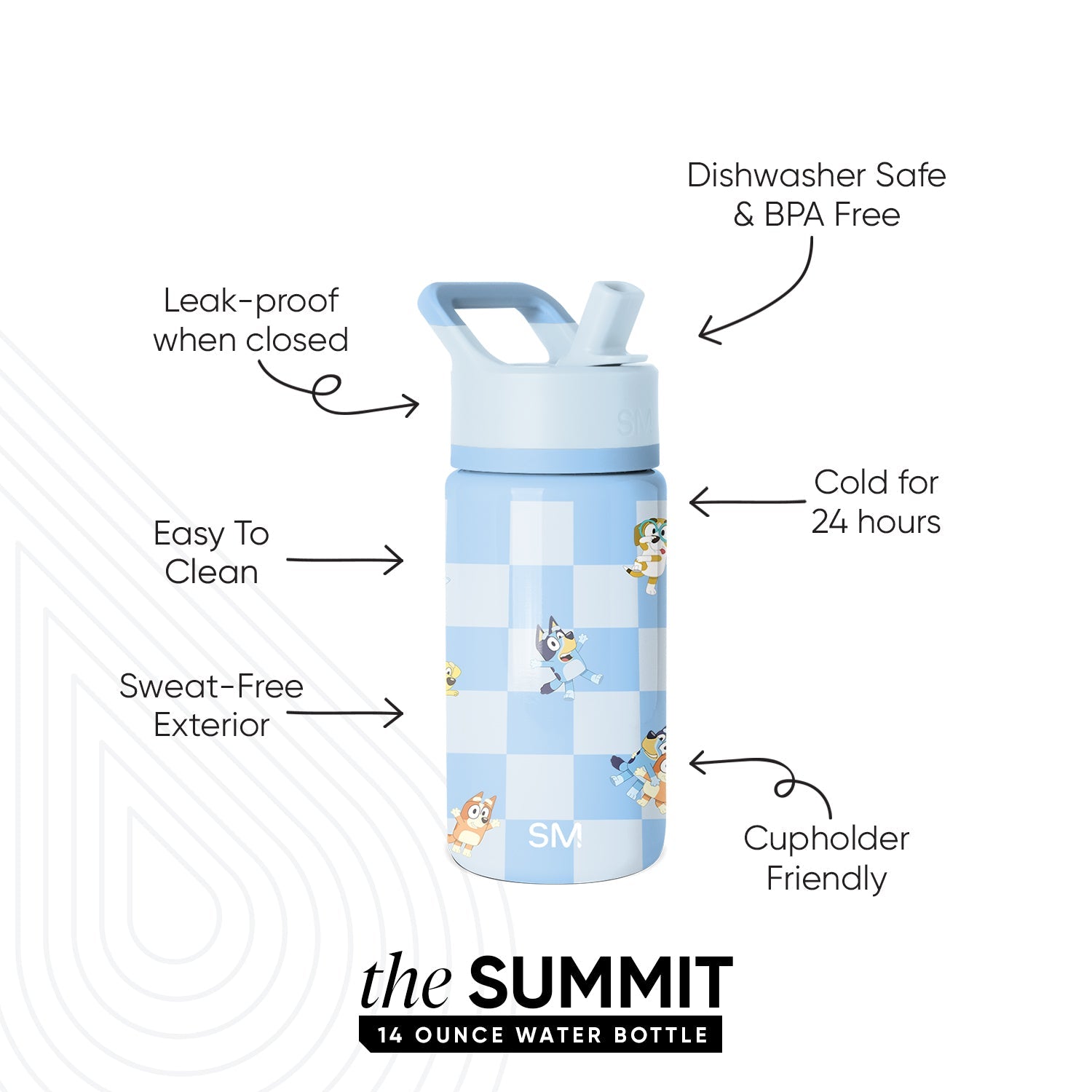 Summit Kids Water Bottle with Straw Lid