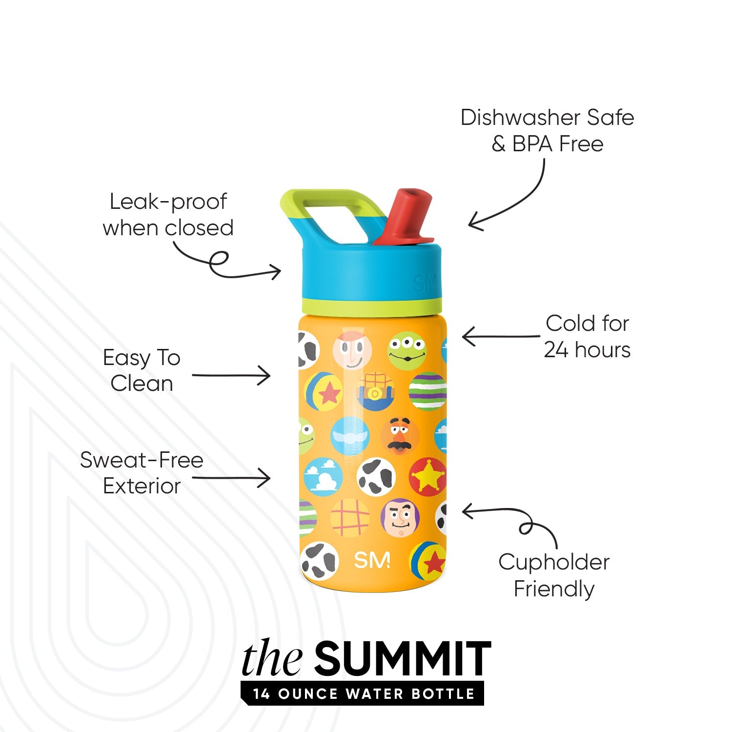 Summit Kids Water Bottle with Straw Lid