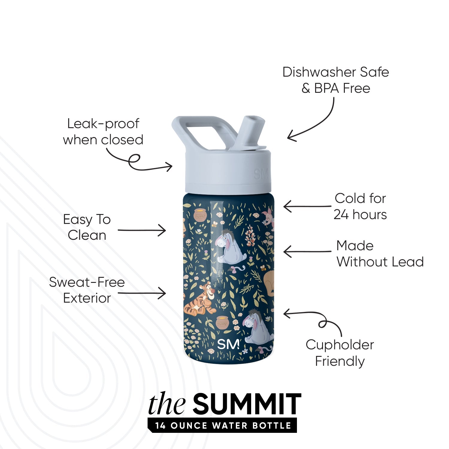 Summit Kids Water Bottle with Straw Lid