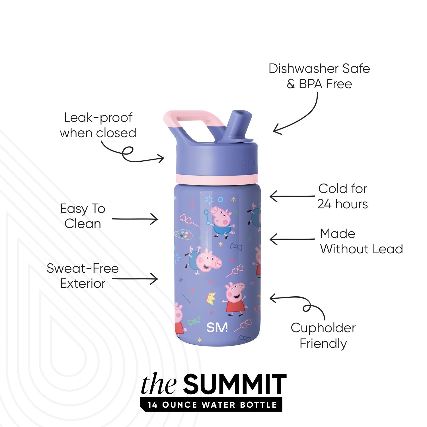 Summit Kids Water Bottle with Straw Lid