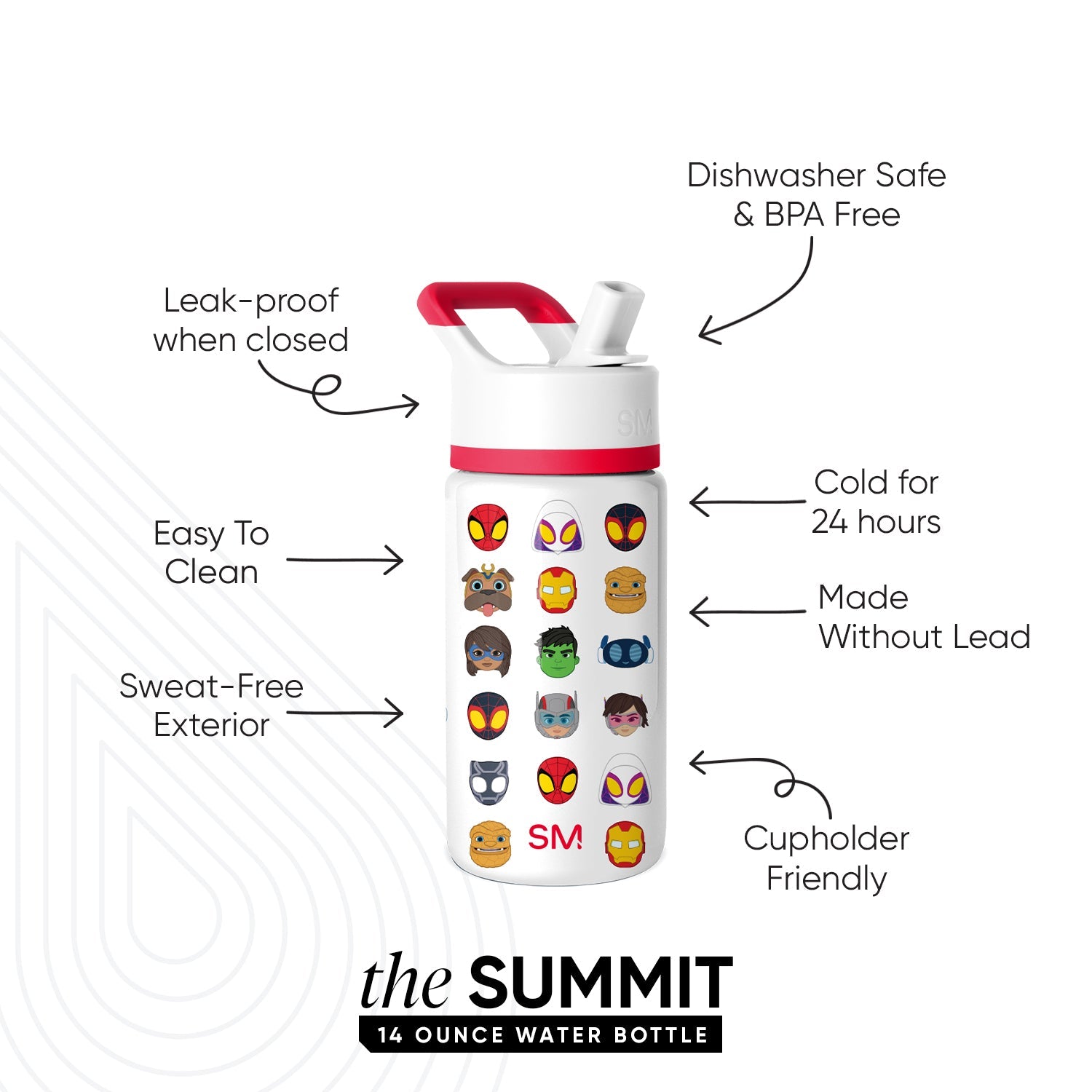Summit Kids Water Bottle with Straw Lid