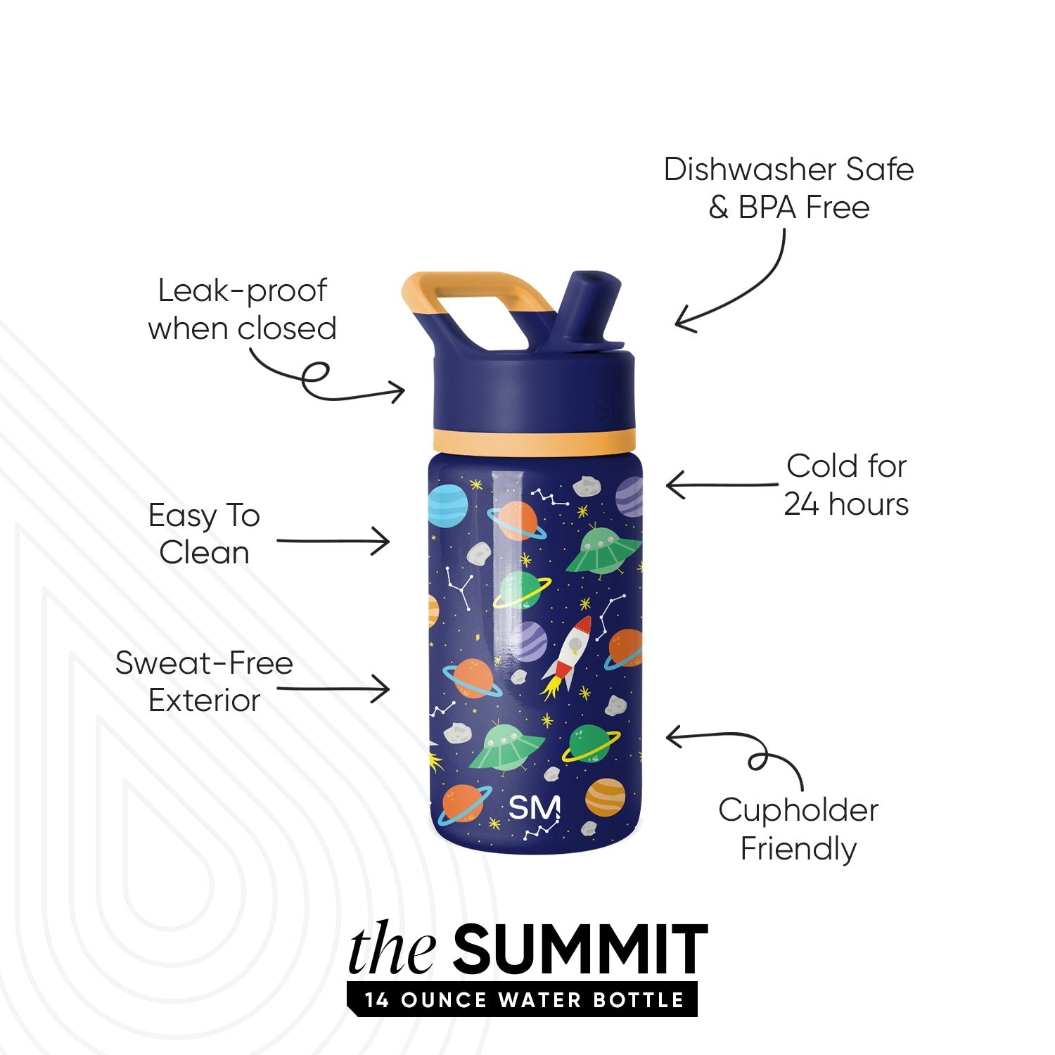 Summit Kids Water Bottle with Straw Lid