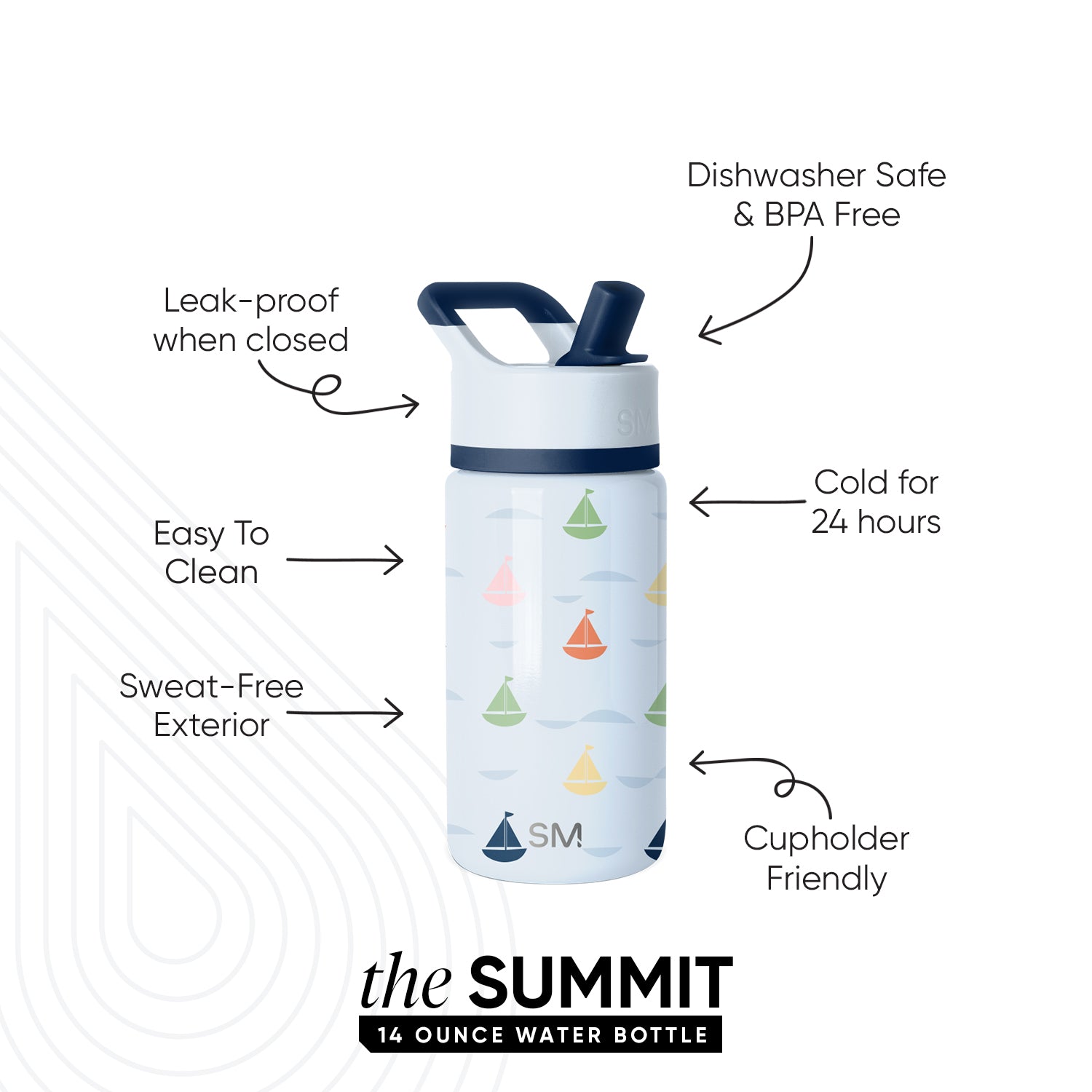 Summit Kids Water Bottle with Straw Lid