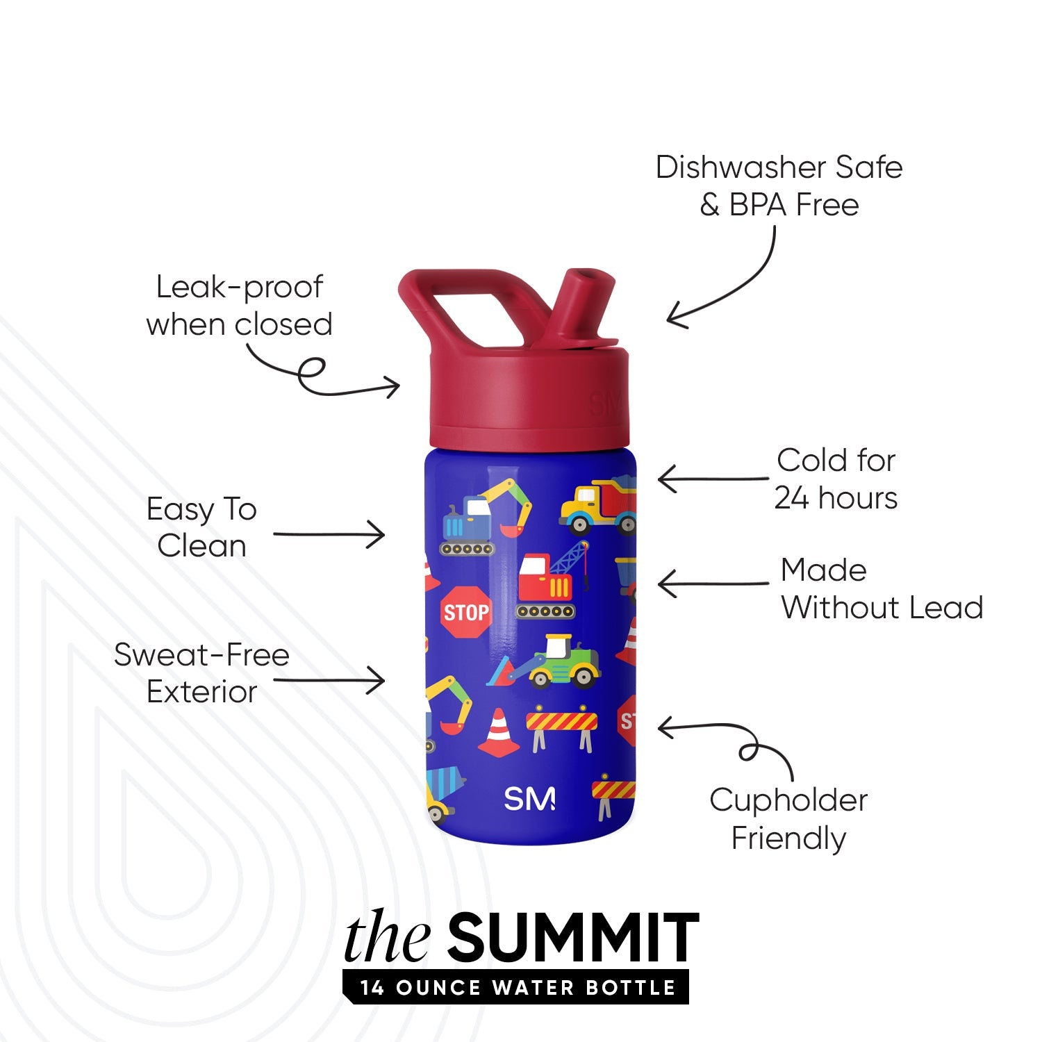 Summit Kids Water Bottle with Straw Lid