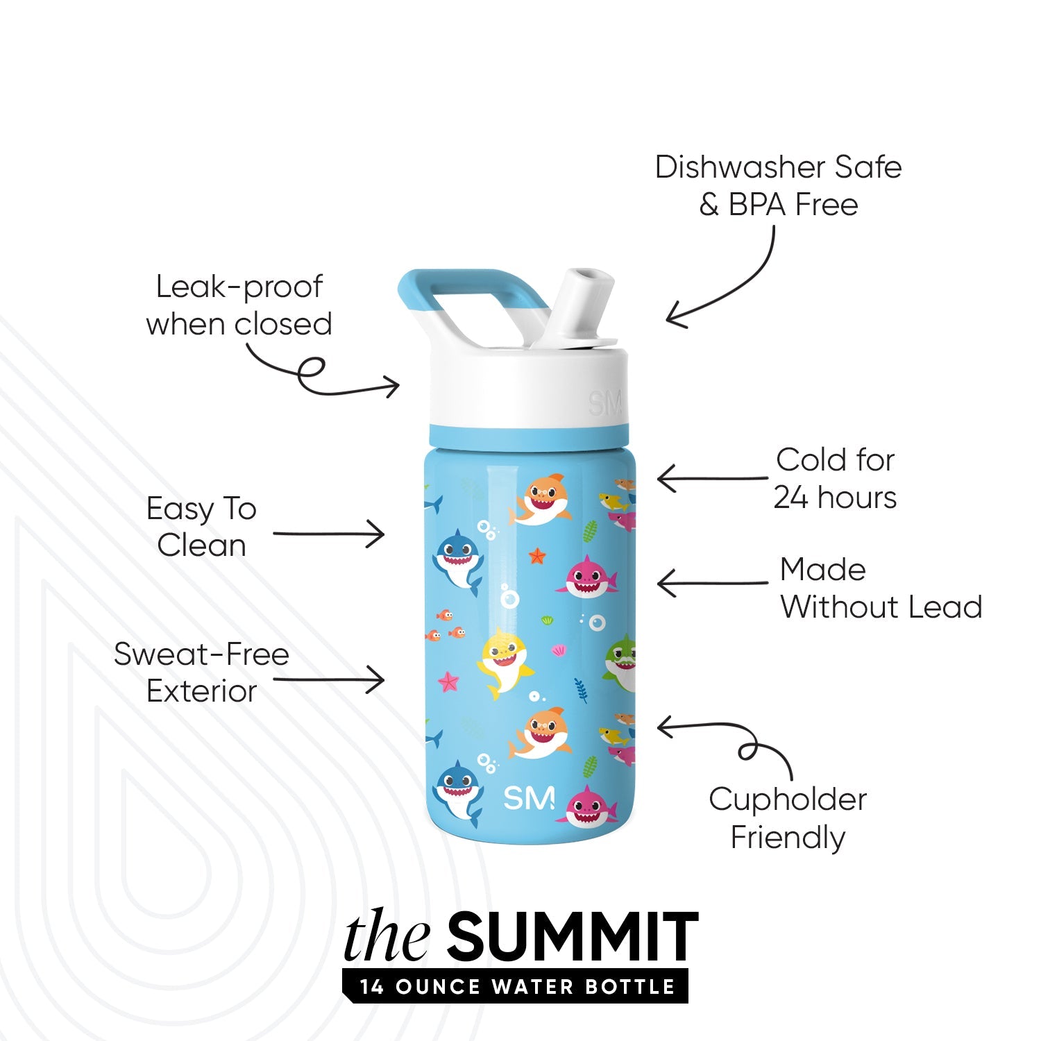 Summit Kids Water Bottle with Straw Lid