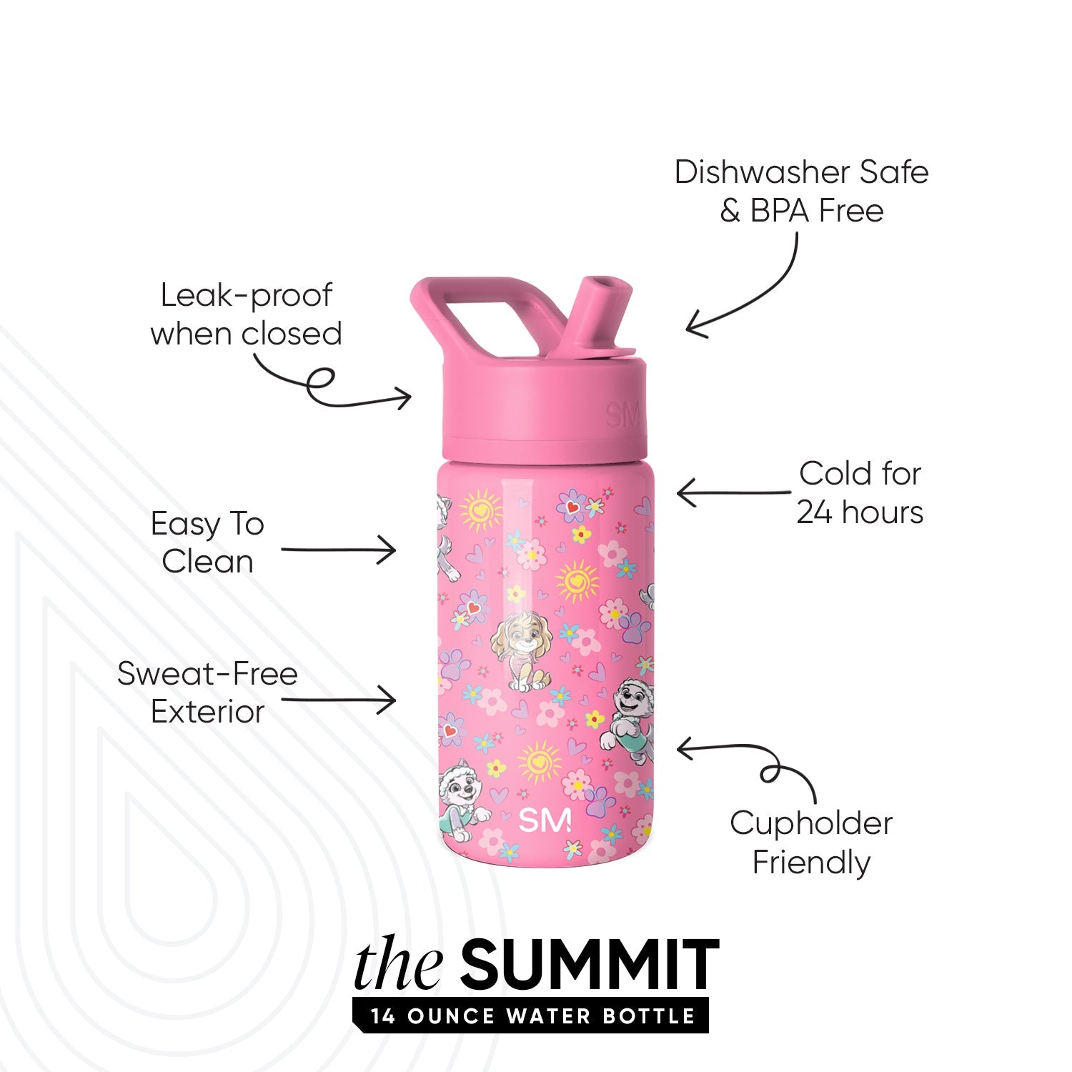 Summit Kids Water Bottle with Straw Lid