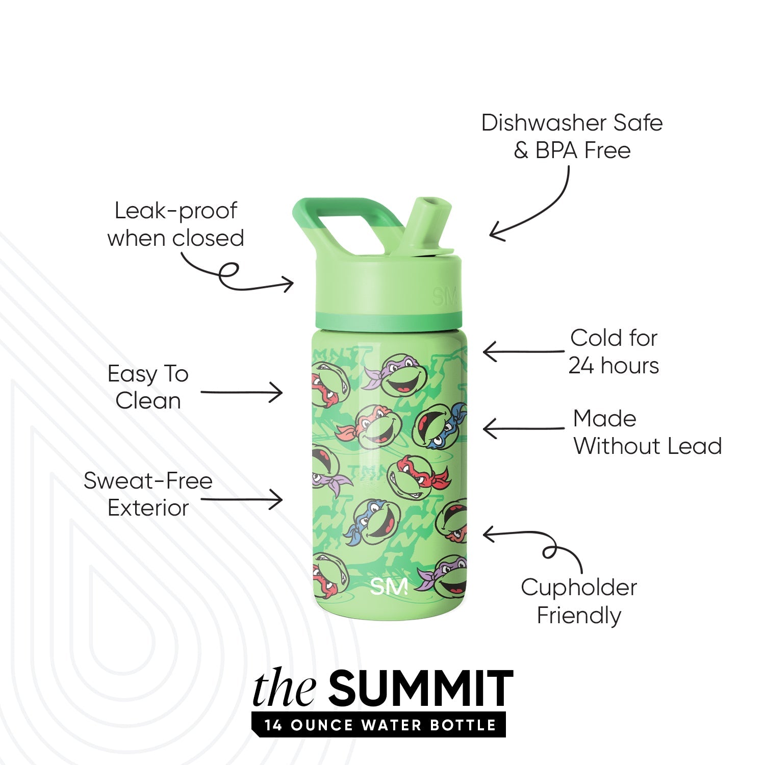 Summit Kids Water Bottle with Straw Lid