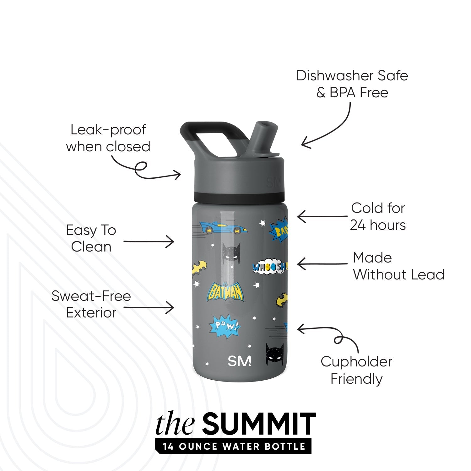 Summit Kids Water Bottle with Straw Lid