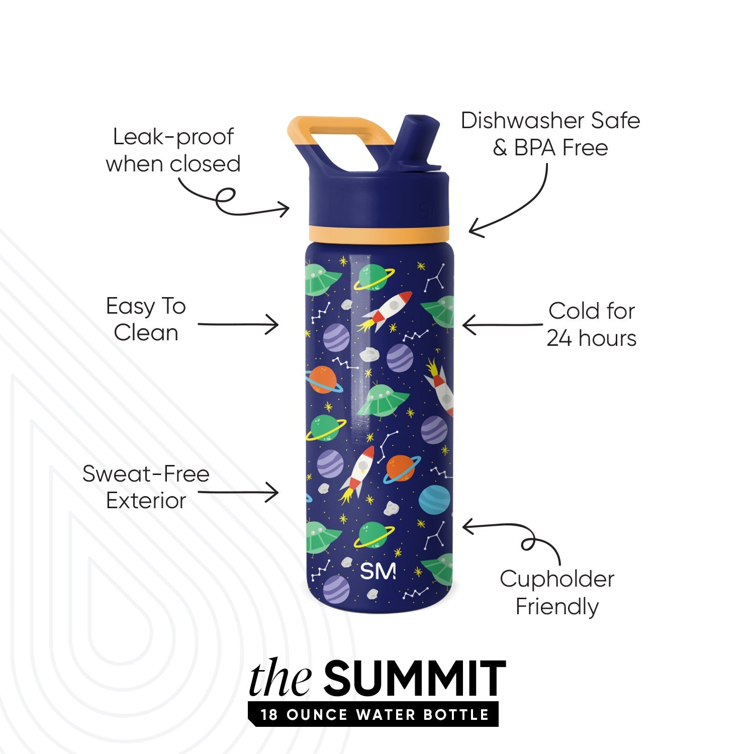 Summit Kids Water Bottle with Straw Lid