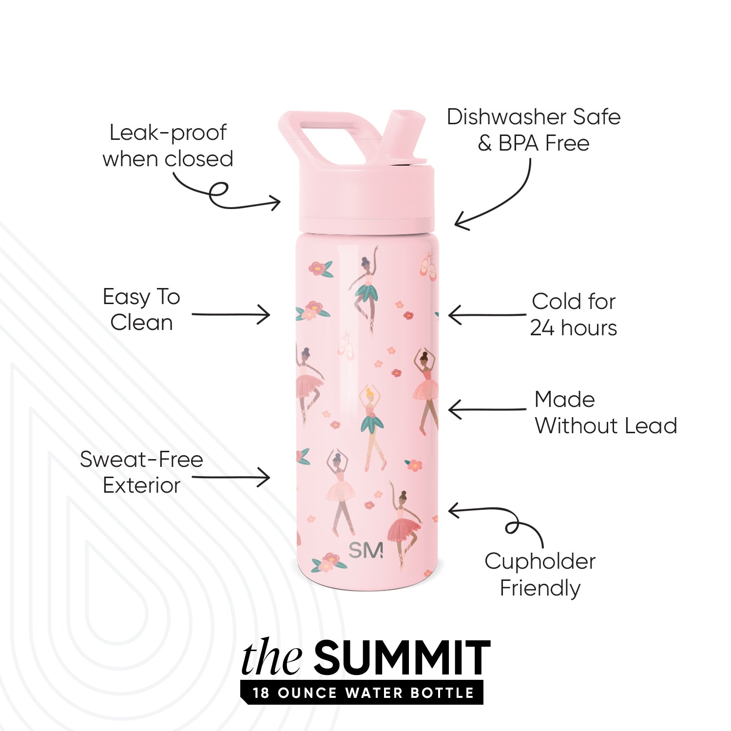 Summit Kids Water Bottle with Straw Lid