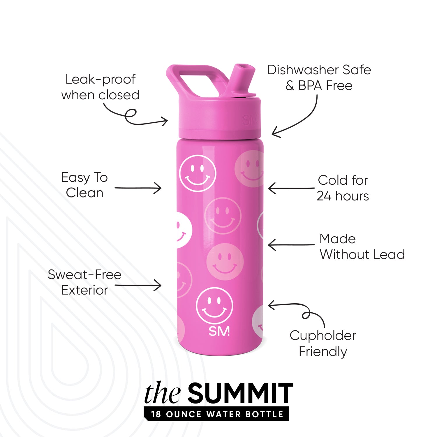 Summit Kids Water Bottle with Straw Lid