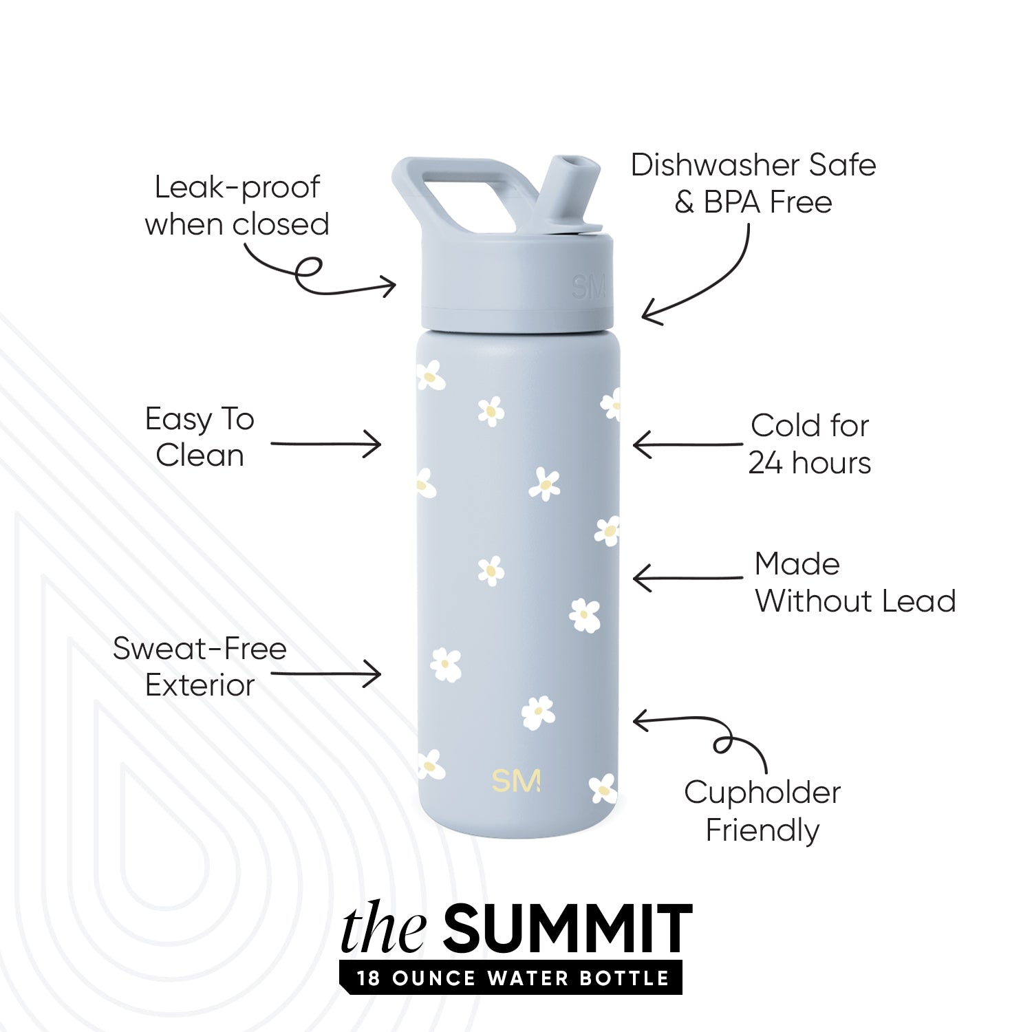 Summit Water Bottle with Straw Lid