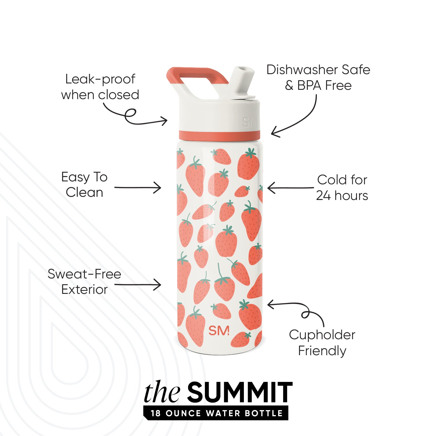 Summit Kids Water Bottle with Straw Lid