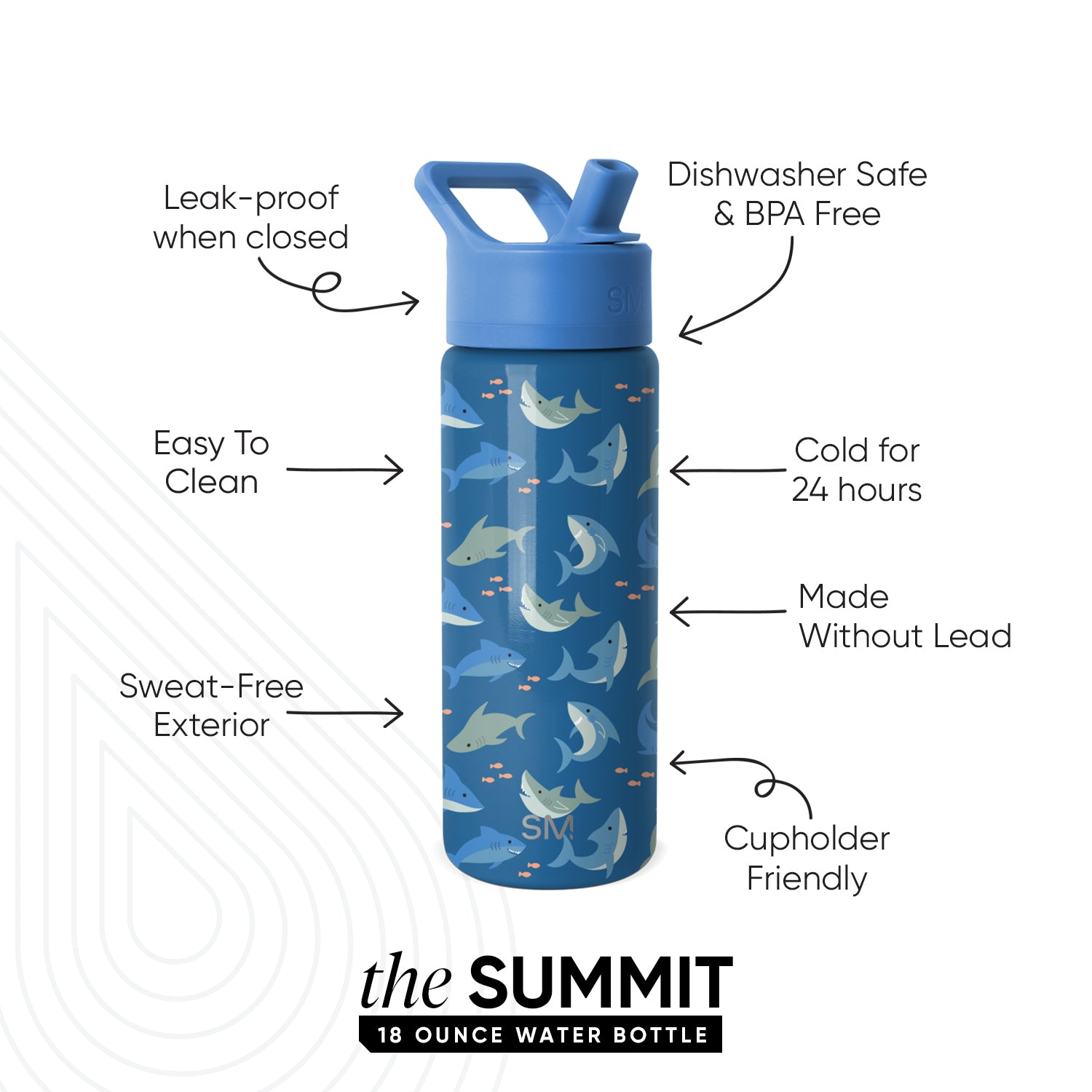 Summit Kids Water Bottle with Straw Lid