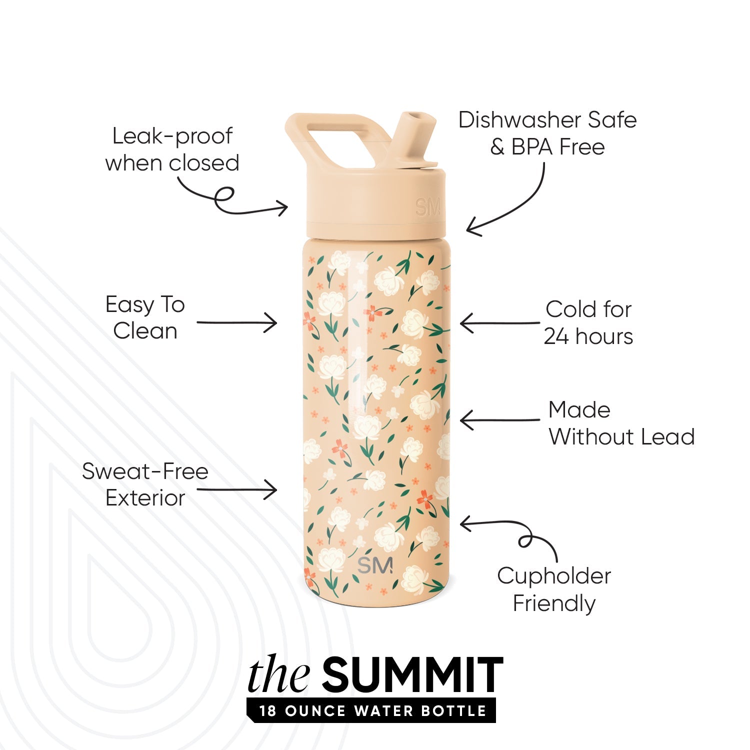 Summit Kids Water Bottle with Straw Lid